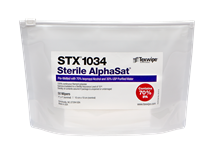 AlphaSat® TX1034 Non-Sterile, cut-edge, polyester wipers, pre-wetted with USP-grade 70% IPA/ 30% DIW