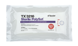 PolySat® TX3216 Sterile 100% polypropylene wipers pre-wetted with USP-grade 70% IPA/ 30% DIW