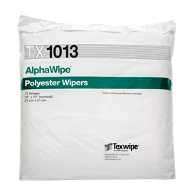 AlphaWipe TX1013 Dry, Non-Sterile, 100% polyester, cut-edge wipers